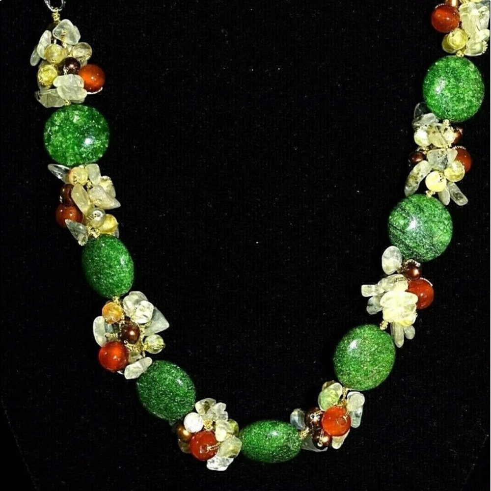 NEW IN BAG Novica Handcrafted necklace Multi-gemstone  4 mm Beautiful, T…